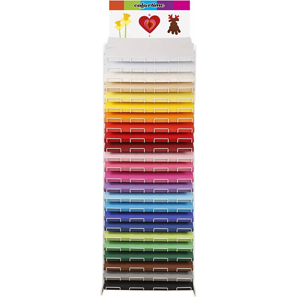 Creativ kartong - 23 Färg, 100 Ark, A2, 420×594 cm, 180 g, Mixade Färger - Colortime - Papper och kartong - mixade färger