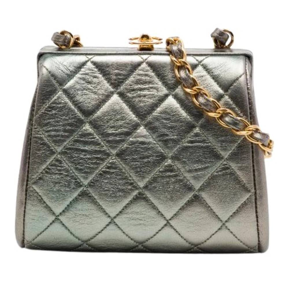 Chanel Vintage Pre-owned Laeder chanel-tasker - Vintage - Dame - Grå - ONE SIZE -
