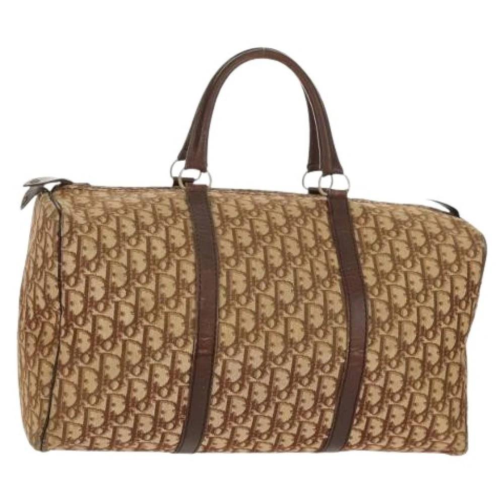 Dior Vintage Pre-owned Trotter Canvas Boston Taske - Vintage - Dame - Beige - ONE SIZE - Uld