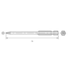Bernstein Tools for Electronics 6-TX10-75 Torx-bit HRC-stål Højlegeret E 6.3 6 stk