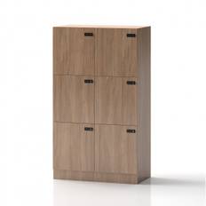 Kontorskab Lockers Fifty - 159x98x51,5 cm, Farve Eg, Lås Kombinationslås