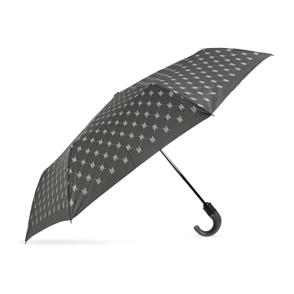 Moschino Foldbar paraply med monogram - Accessories - unisex - Grå - ONE SIZE - Uld
