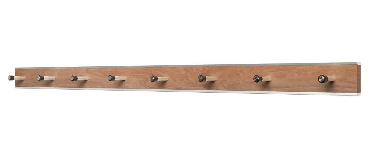 KR38- Knagerække, bredde 98 cm, fem forskellige finish Oliebehandlet eg og stål