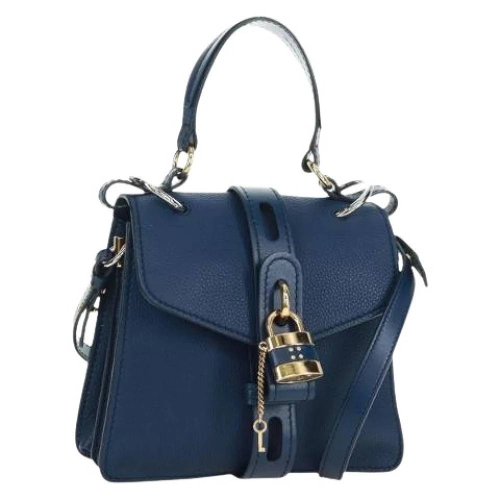 Chloé Pre-owned Pre-owned Mini Håndtaske - Vintage - Dame - Blå - ONE SIZE - Uld