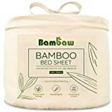 Bambaw Bamboo Fitted Sheet 140 x 200 cm Cool Hypoallergenic Bed Sheets Summer and Winter Beige
