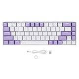 68 Tangenter Mekaniskt Tangentbord, 5.0 RGB Bakgrundsbelyst Gaming Tangentbord Blå Switch, Trådlös 2.4G, Typ C, Full Key Anti Ghosting