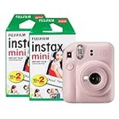 Fujifilm Instax Mini 12 Instant Camera med 40 bilder film pack – blomrosa