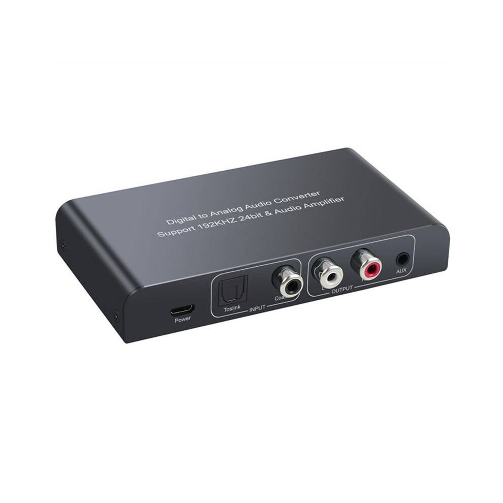 Audio Converter with IR Remote Control DAC Digital Coaxial Toslink to Analog Stereo RCA 3.5mm Audio Adapter 192KHz 24Bit