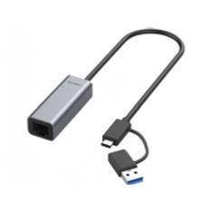 ALLNET USB 3.0 Type-C&amp A Ethernet-adapter 2.5 Multi-Gigabit LAN ALL-NC-2.5G-USBC/A - Netværkskort - 1.000 Mbps (ALL-NC-2.5G-USBC_A)