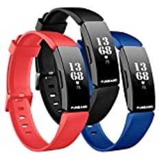 FunBand Kompatibel med Fitbit Inspire & Fitbit Inspire HR armband, mjukt silikonband justerbar sporttillbehör för Fitbit Inspire & Inspire HR smart klocka