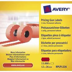 Prisetiketter Avery 26x12mm perm.klæb rød 1 linje