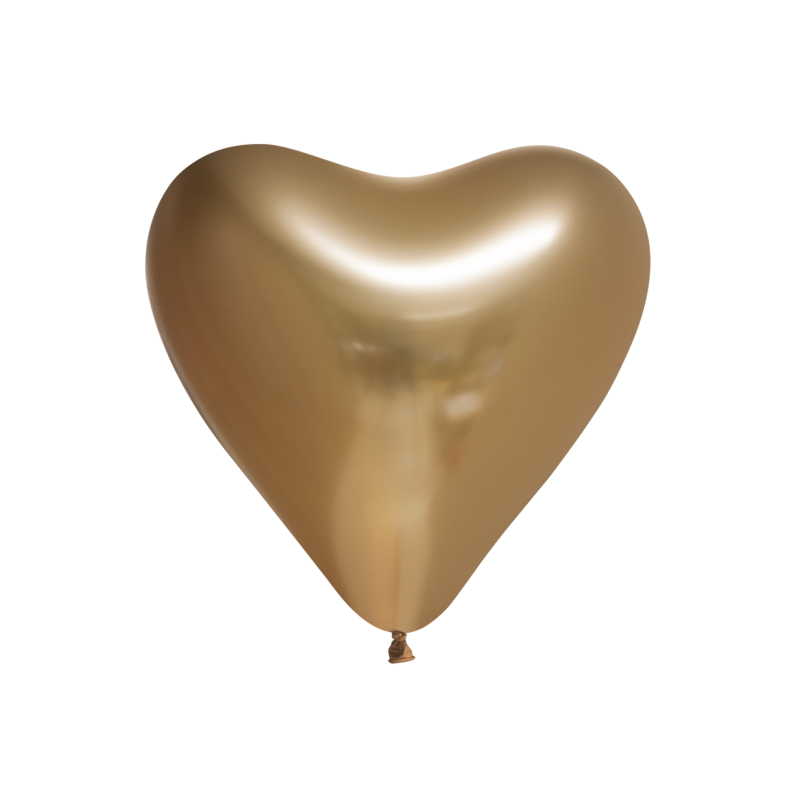 Krom Hjerteballoner - 12" / 30 cm - 100 stk. Guld.