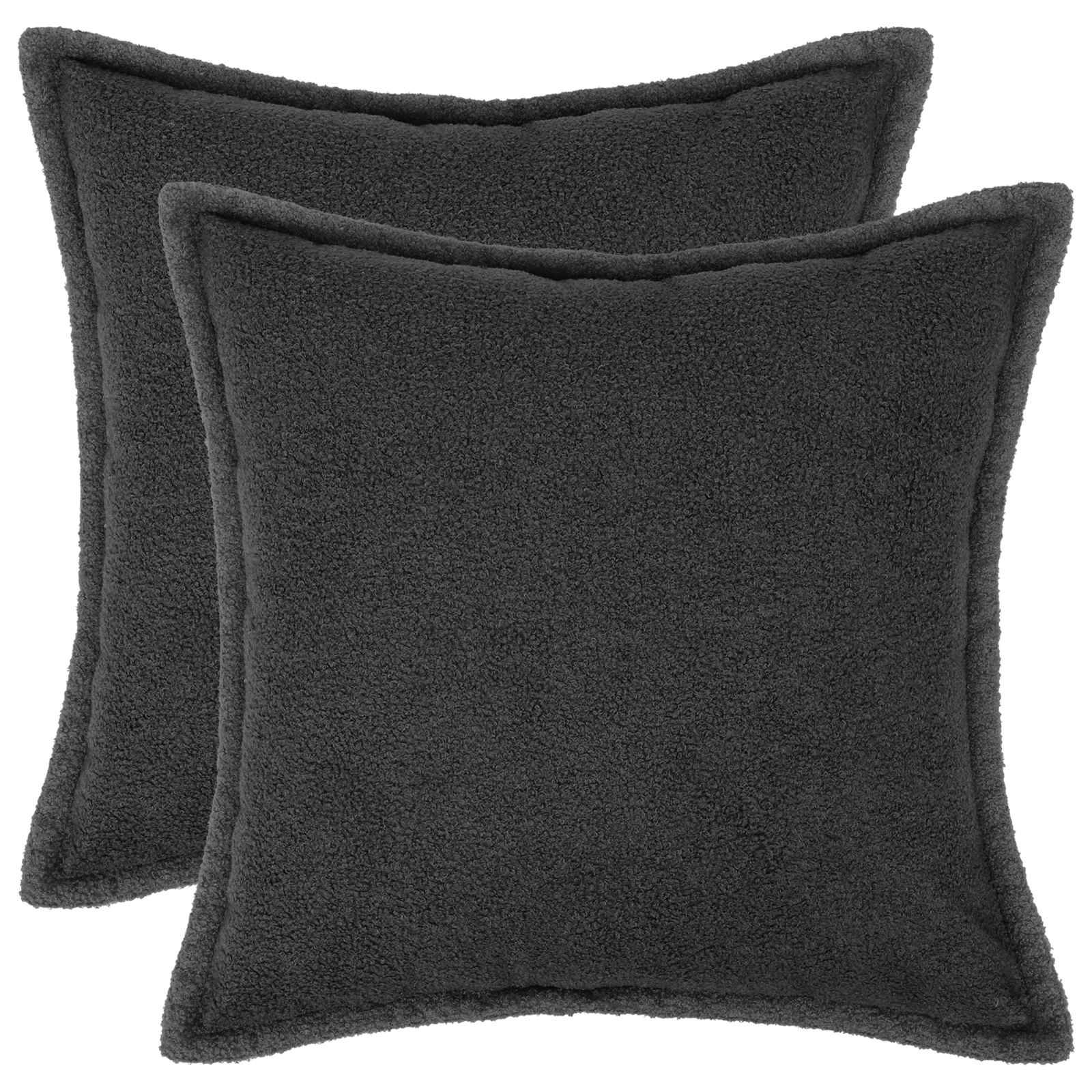 vidaXL Kuddöverdrag 2 st HOUTEN Mörkgrå 70 x 70 cm Bouclé
