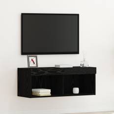 TV-skåp Väggmonterad Svart Ek 80 x 30 x 30 cm Konstruerat trä