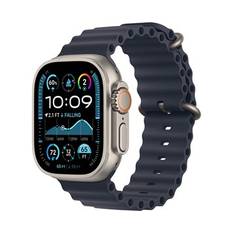 Apple Watch Ultra 2 GPS + Cellular 49mm Natural Titanium Case with Navy Ocean Band - Fyndvara
