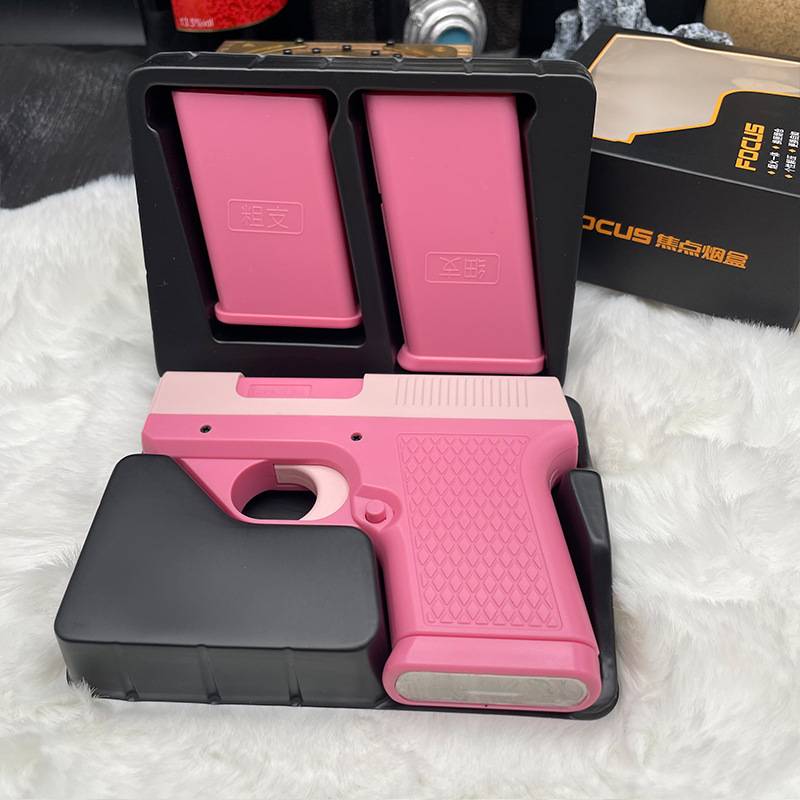 New Clip Gun Type Butane Gas Lighter Three Capacity Cigarette Holder Windproof Jet Blue Flame Lighters Men's Gifts (NO GAS)