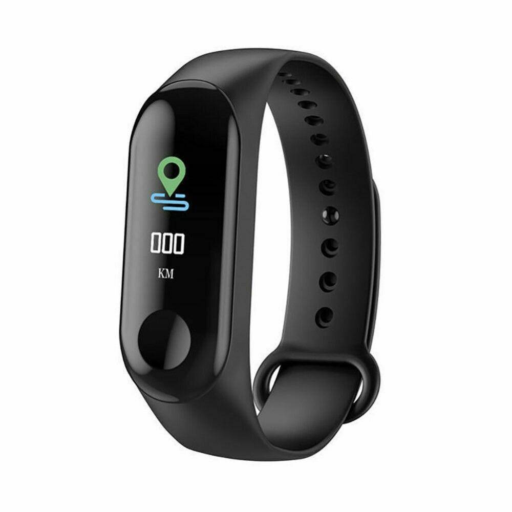 Bluetooth smart klocka män kvinnor blodtrycksmätare vattentät fitness tracker armband puls smartwatch för android ios - M3 svarta