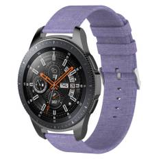 Samsung Galaxy Watch (46mm) erstatnings urrem i canvas og nylon med stilfuld metalspænde - Lilla