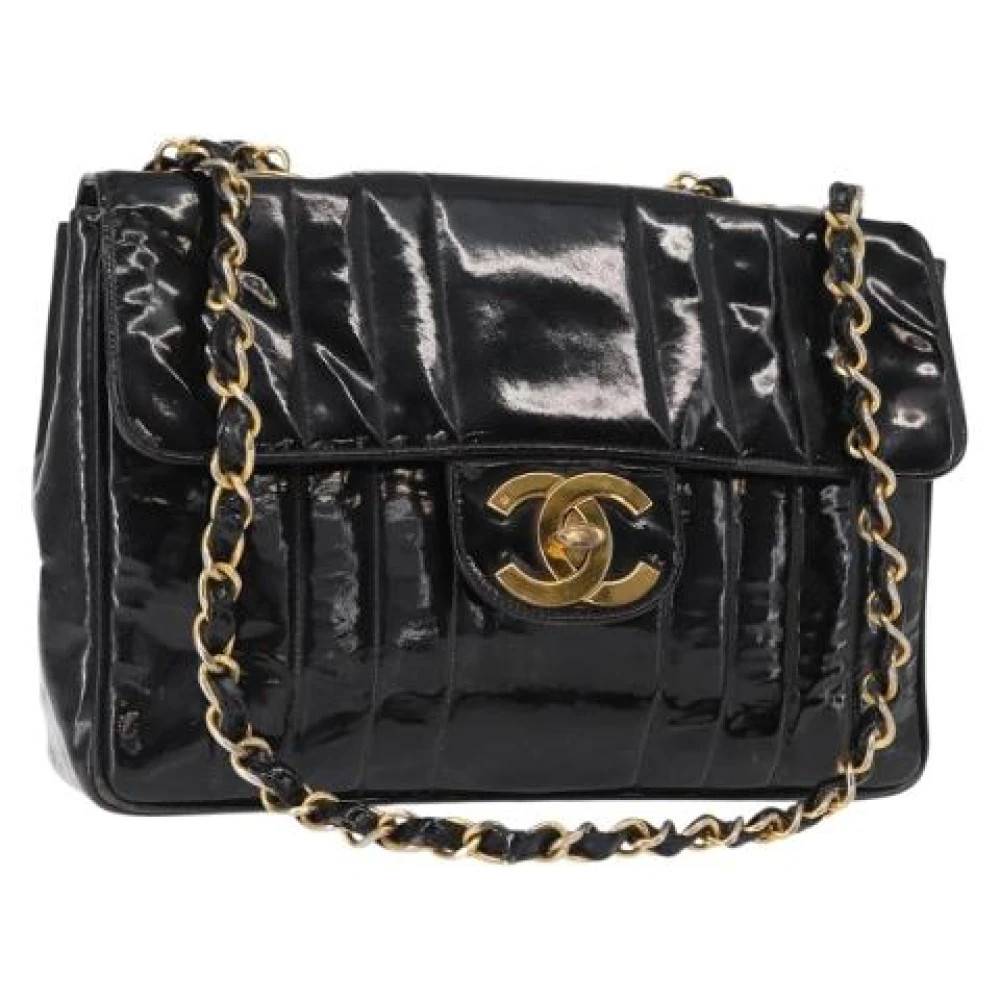 Chanel Vintage Pre-owned Coated Canvas Skuldertaske - Vintage - Dame - Sort - ONE SIZE - Uld