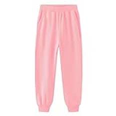 YANFJHV Jack Cargo sweatpants solid färg sommar och vår casual byxor för pojkar och flickor medium barn pojkar svarta byxor, ROSA, 4-5 år