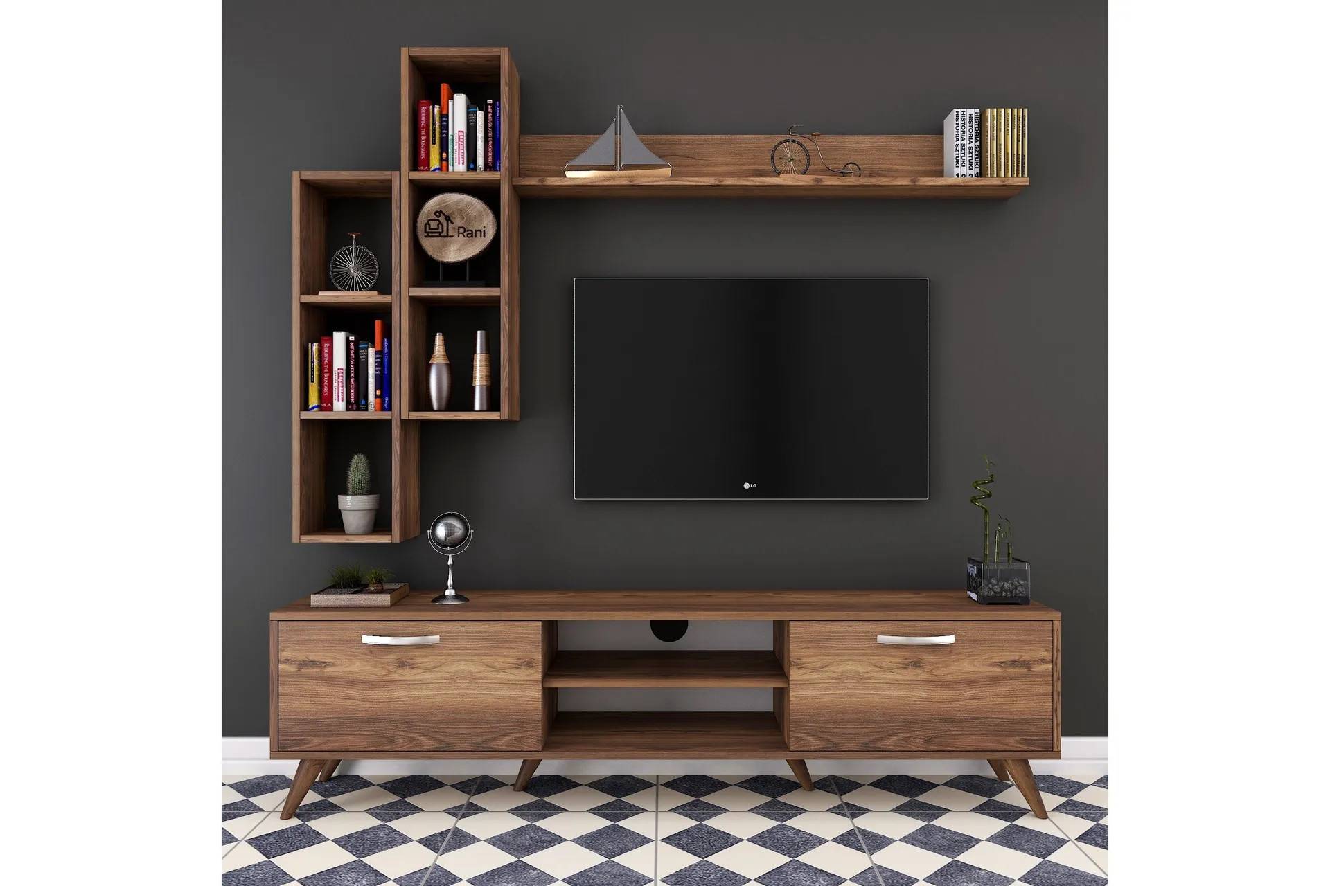 Basic HomeVirkesbo TV-Møbelsæt 180 cmBrun