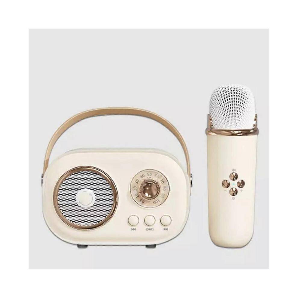 (1pc Speaker, Yellow) Bluetooth Speaker With 1-2 Wireless Microphone Support Karaoke TF Card FM Play HIFI Bass Handsfree Call Children's Birthday Gift