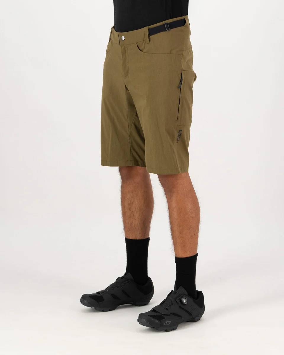 Mons Royal Mens Diversion Merino Trail Short - Dark Olive.