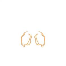 Pernille Corydon Double wave hoops 30 mm - Forgyldt