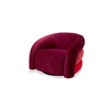 Novelle fåtölj savona bordeaux velvet - Röd (A: 91 / B: 80 / C: 66 / D: 59 / E: 43,5 / F: 60 cm)
