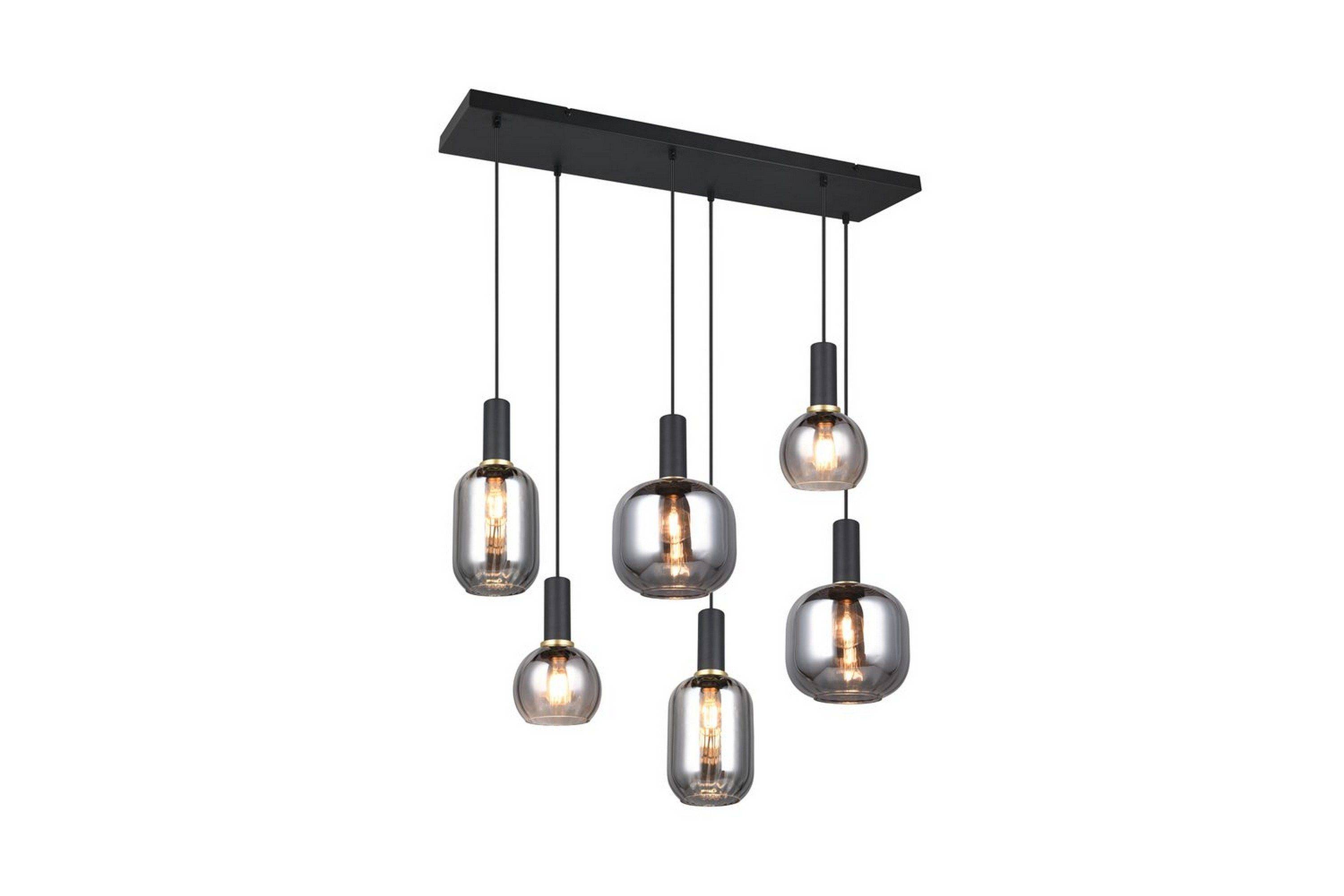 Trio Lighting Pendel TRIO Diva 6-del, Mattsvart/kromad - 6-del, Mattsvart/kromad Kökslampa & pendellampa