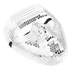 PRETYZOOM Disco Mask Silver Mask Ansiktslös Mask Rave Mask Disco Spegelmask Bar Party Mask Kostym Fest Mask Disco Ball Heada Mask Discobollsdräkt Dj Mask Bollhuvud Ansiktet Pvc