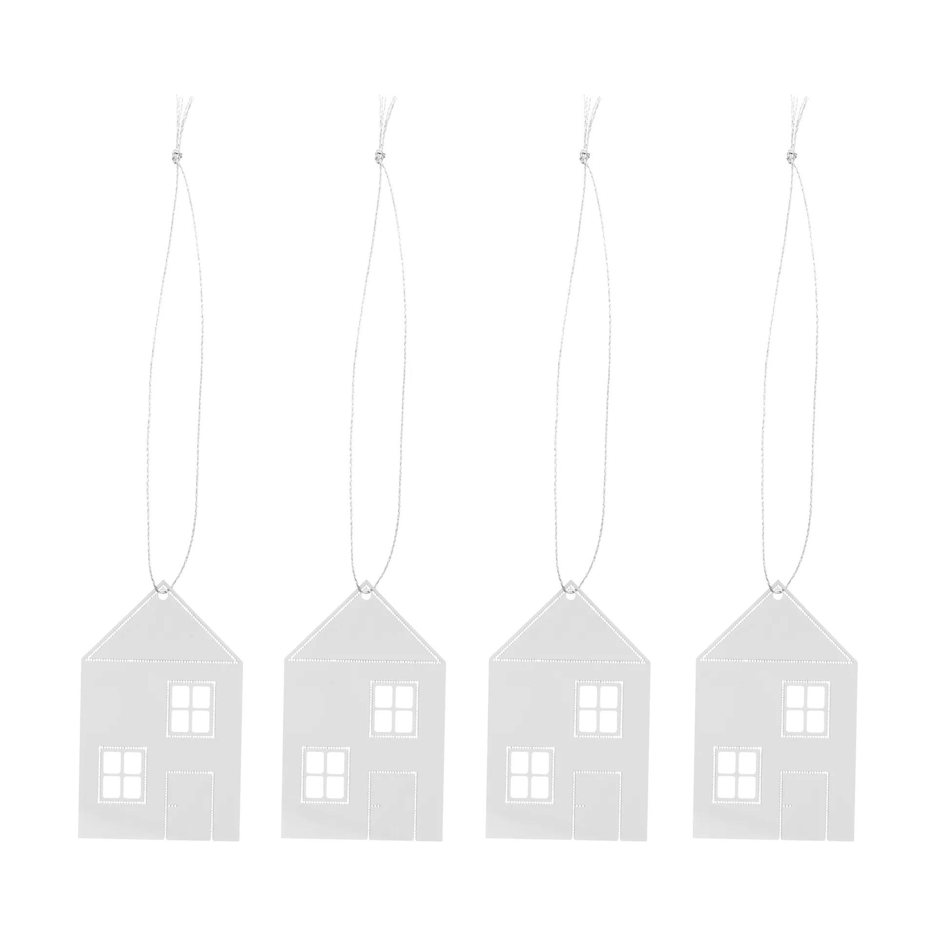 Cooee Design Christmas deco Town house 6 cm 4-pack Rostfritt stål - Silverfärgad