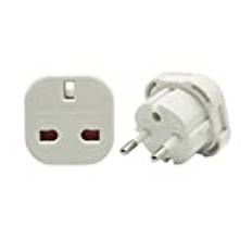 1 st EU Travel Adapter, UK to European Power Plug Adaptor, UK to EU Plug Converter, 3-Pin Europe 2-Pin, for Spain Italy France Greece Germany & More