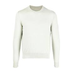 Maison Margiela, Stickade tröjor & koftor, Herr, XS, Kashmir, Kashmir Crew-Neck Tröja i Ljus Beige