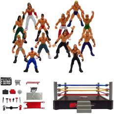Kvalitets Høj WWE Mini Wrestling Figur Legesæt Bryder Krigere Legetøj Med Firkantet Ring Tilbehør Sjov Miniature Kamp Actionfigurer Gave