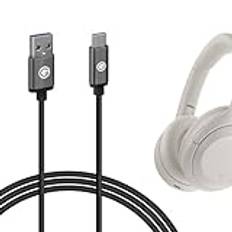 GEEKRIA USB hörlurar laddarkabel kompatibel med Sony WH-1000XM5 WH-1000XM4 WH-1000XM3 XB910N XB900N CH720N H910N XB700 CH520 USB till USB-C laddningskabel (10 fot/300 cm)