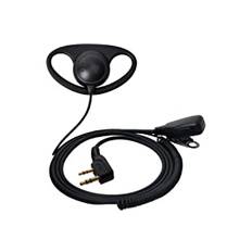 UAYESOK 2-stifts D-format öronsnäcka Walkie Talkie headset med PTT-mikrofon för Baofeng UV-5R UV-5RA 777 888S UV-82 Kenwood TH-22A TH-22AT TH-22E TH-25 WOUXUN HYT PUXING 2-vägs radio (1 pack)