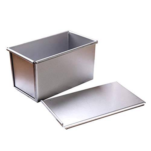 Brödform med lock, 0,5 kg bröd limpform, non-stick rektangulär platt rostlåda, rostform, rektangel bröd kakform för ugnsbakning 25 x 15 x 15 x 15 x 15