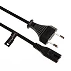 2-stifts strömkabel Figur 8-kabel Kompatibel med Epson Stylus SX235W DX6000 DX6050 XP600 XP605 XP700 | EU-nätsladd (2m / 6,6ft)