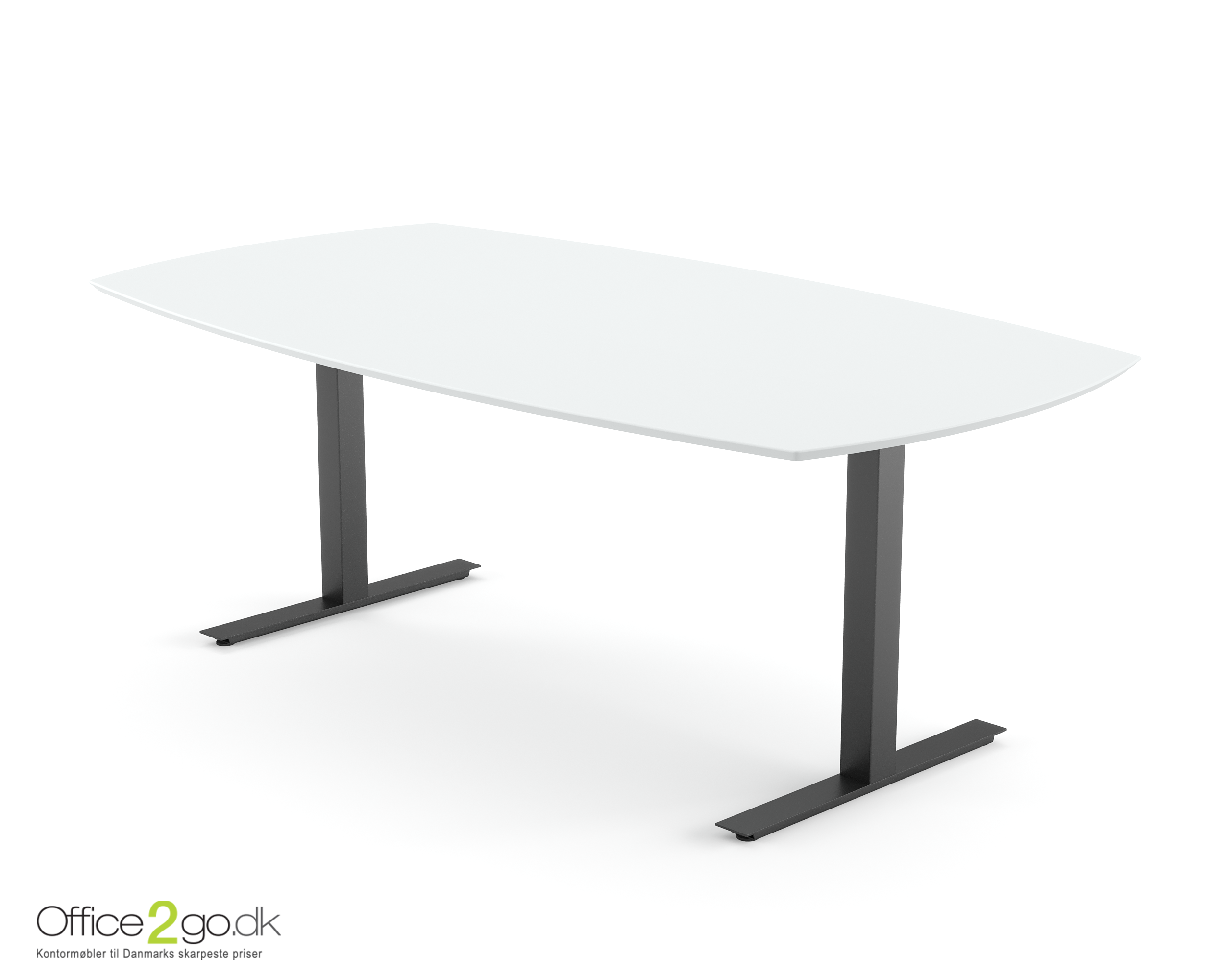 Square mødebord (tøndeformet bordplade) - 160 cm - Sort