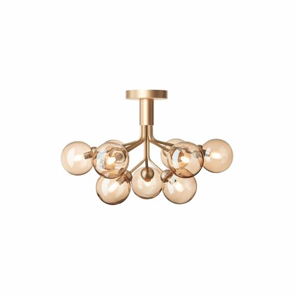 Apiales 9 Ljuskrona Tak Brushed Brass/Optic Gold