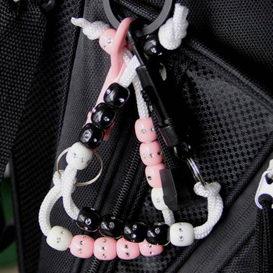 Yousheng Golfpärlor Poängräknare med Klämma Golfslag Poängräknare för Domare Caddy Golfare Golf rosa