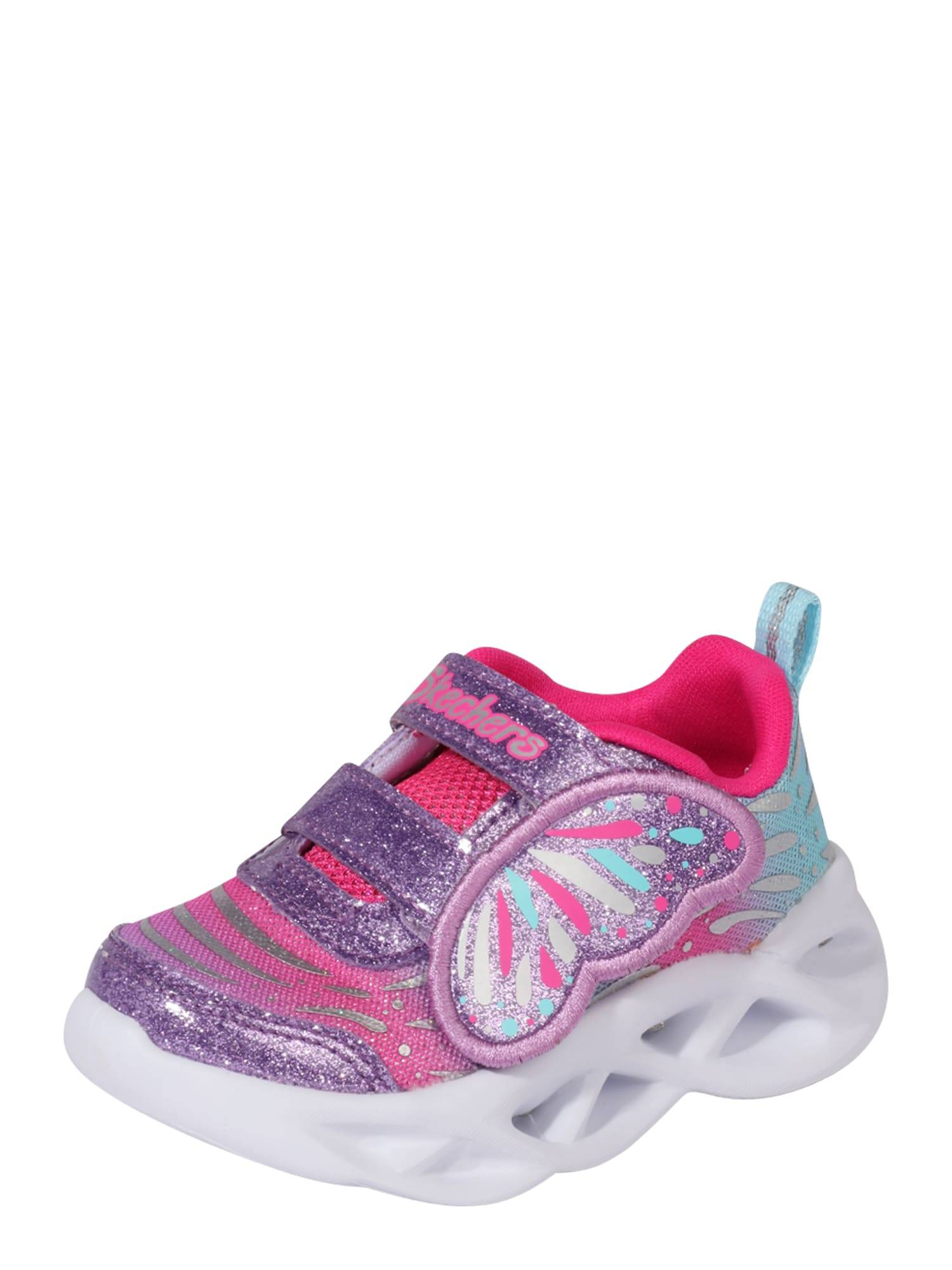SKECHERS Sneaker ljusblå / rosa / silver / vit
