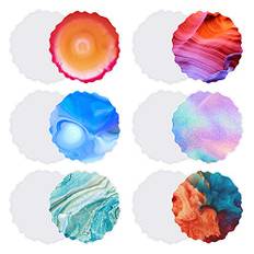 6 Stück Resin Silikonform Untersetzer Silikonformen Epoxidharz Set Resin Silikonformen Set DIY Kunstharz Gießen DIY Coaster Gießform Resin Art Formen Untersetzer für Schmuck DIY Basteln