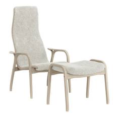 Lamino Fåtölj + Pall Ek Vitpigmenterad - Off-White Fårskinn