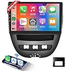 【2+64G】 Hodozzy Android bilradio för Toyota Aygo/Peugeot 107/Citroen C1 2005–2014 med Carplay/Android bil, 10,1 tums bilradio Bluetooth WiFi/GPS/HiFi/RDS/FM/USB för IOS