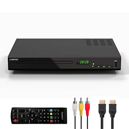 LONPOO 1080P Blu-Ray DVD Player für TV，HDMI/AV，Dolby TrueHD & DTS-HD Audio