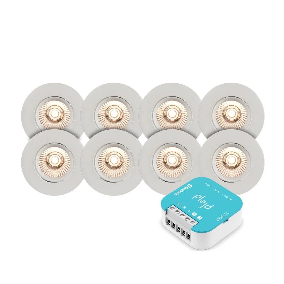 Namron Alfa Eco Downlight Tune 8W 230V 8-pack Matt vit + Plejd