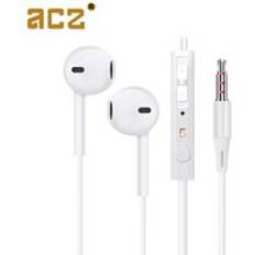 3.5mm trådbundna hörlurar med mikrofon hörlurar för apple iphone 8 7 12 plus x xs max xr ipod huawei xiaomi trådbundna hörlurar - Rund linje vit