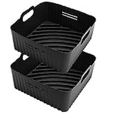 21 cm silikonform för varmluftsfritös, 2 st luftfryer tillbehör XL silikon bakform för Philip XL 6,2 L, COSORI 5,5 L/4,7 L, Cecotec 6 L, återanvändbar istället för bakpapper för varmluftsfritös